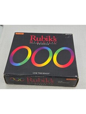 Rubik’s Magic Puzzle Link the Rings Strategy Game, Matchbox 1986 in Original Box